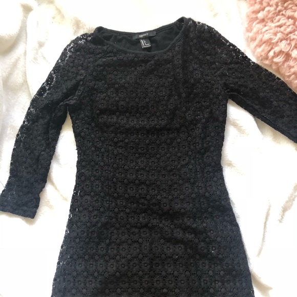 Black textured mini dress - Picture 1 of 2